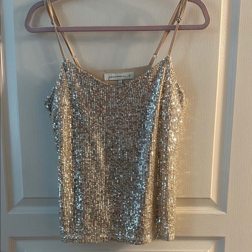 Gold Sequin Camisole Top